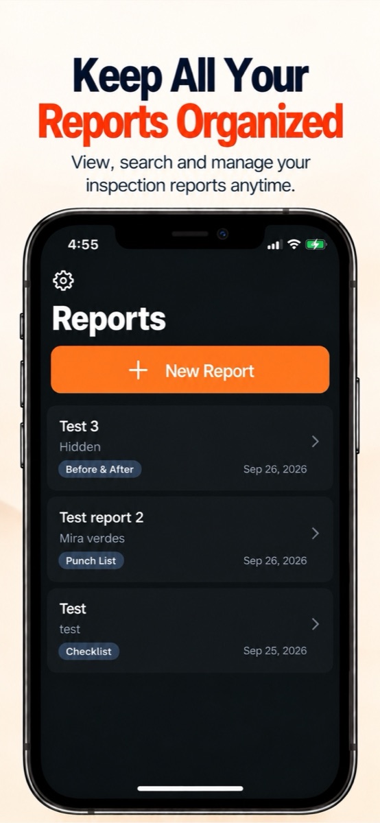 All reports organized in one list